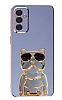 Eiroo Samsung Galaxy M13 Bulldog Standl Mavi Silikon Klf