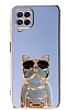 Eiroo Samsung Galaxy M22 Bulldog Standl Mavi Silikon Klf