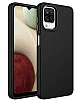 Eiroo Samsung Galaxy M22 Metal ereveli Siyah Rubber Klf
