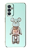 Eiroo Samsung Galaxy M23 Candy Bear Standl Yeil Silikon Klf