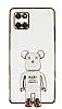 Eiroo Samsung Galaxy Note 10 Lite Baby Bear Standl Beyaz Silikon Klf