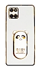 Eiroo Samsung Galaxy Note 10 Lite Baby Panda Standl Beyaz Silikon Klf