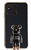 Eiroo Xiaomi Redmi 10A Baby Bear Standl Siyah Silikon Klf