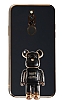 Eiroo Xiaomi Redmi 8 Baby Bear Standl Siyah Silikon Klf