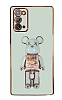 Eiroo Samsung Galaxy Note 20 Candy Bear Standl Yeil Silikon Klf