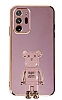 Eiroo Samsung Galaxy Note 20 Ultra Baby Bear Standl Mor Silikon Klf