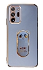 Eiroo Samsung Galaxy Note 20 Ultra Baby Panda Standl Mavi Silikon Klf