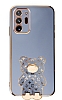 Eiroo Samsung Galaxy Note 20 Ultra Lks Ay Standl Mavi Silikon Klf