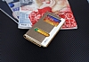 Samsung N9000 Galaxy Note 3 Gizli Mknatsl Pencereli Gold Deri Klf - Resim: 2