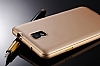 Eiroo Samsung Galaxy Note 3 Metal Kenarl Gold Rubber Klf - Resim 5