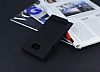 Samsung Galaxy Note 5 Gizli Mknatsl Yan Kapakl Siyah Deri Klf - Resim 2