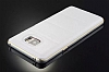 Eiroo Samsung Galaxy Note 5 Metal Kenarl Bubble Beyaz Deri Klf - Resim: 1