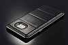 Eiroo Samsung Galaxy Note 5 Metal Kenarl Bubble Siyah Deri Klf - Resim 1