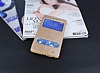 Eiroo Samsung Galaxy Note Edge Vantuzlu Pencereli Gold Deri Klf - Resim: 1