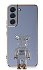 Eiroo Samsung Galaxy S21 FE Baby Bear Standl Mavi Silikon Klf