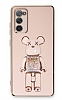 Eiroo Samsung Galaxy S20 FE Candy Bear Standl Pembe Silikon Klf