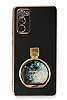 Eiroo Samsung Galaxy S20 FE Parfüm Şişesi Standlı Siyah Silikon Kılıf