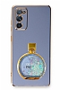 Eiroo Samsung Galaxy S20 FE Parfüm Şişesi Standlı Mavi Silikon Kılıf