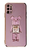 Eiroo Samsung Galaxy S20 Plus Candy Bear Standl Mor Silikon Klf