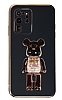 Eiroo Samsung Galaxy S20 Ultra Candy Bear Standl Siyah Silikon Klf