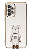 Eiroo Samsung Galaxy A72 / A72 5G Baby Bear Standl Beyaz Silikon Klf