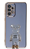 Eiroo Samsung Galaxy A72 / A72 5G Baby Bear Standl Mavi Silikon Klf