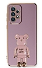 Eiroo Samsung Galaxy A72 / A72 5G Baby Bear Standl Mor Silikon Klf