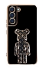 Eiroo Samsung Galaxy S22 5G Bearbrick Standl Siyah Silikon Klf