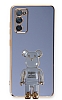Eiroo Samsung Galaxy S20 FE Baby Bear Standl Mavi Silikon Klf