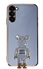 Eiroo Samsung Galaxy S23 Baby Bear Standl Mavi Silikon Klf
