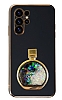 Eiroo Samsung Galaxy S23 Ultra Parfm iesi Standl Siyah Silikon Klf