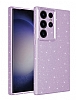 Eiroo Samsung Galaxy S23 Ultra Simli Lila Silikon Klf
