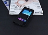 Samsung Galaxy S6 Edge Gizli Mknatsl ift Pencereli Siyah Klf - Resim: 1