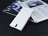 Sony Xperia C5 Ultra Gizli Mknatsl Yan Kapakl Beyaz Deri Klf - Resim 2