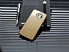 Eiroo Samsung Galaxy S6 Edge Gold Metal Kenarl Gold Rubber Klf - Resim 1