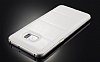 Eiroo Samsung Galaxy S7 Edge Metal Kenarl Bubble Beyaz Deri Klf - Resim: 3