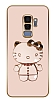 Eiroo Samsung Galaxy S9 Plus Kitty Standl Kamera Korumal Pembe Silikon Klf