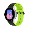 Eiroo Samsung Galaxy Watch 5 Pro Siyah-Yeil Silikon Kordon