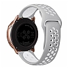 Eiroo Samsung Galaxy Watch Active 2 Silikon Spor Gri-Beyaz Kordon (44 mm)