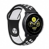 Eiroo Samsung Galaxy Watch Active 2 Silikon Spor Siyah-Beyaz Kordon (44 mm)