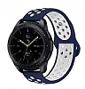 Eiroo Samsung Galaxy Watch Silikon Spor Lacivert-Beyaz Kordon (46 mm)