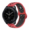 Eiroo Samsung Galaxy Watch Silikon Spor Krmz-Siyah Kordon (46 mm)