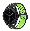 Eiroo Samsung Galaxy Watch Silikon Spor Siyah-Yeil Kordon (46 mm)