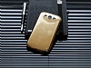 Eiroo Samsung Galaxy Grand Duos Gold Metal Kenarl Gold Rubber Klf - Resim 1