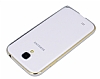 Eiroo Samsung i9500 Galaxy S4 Gold izgili Round Metal Bumper ereve Silver Klf - Resim 2