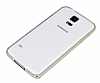 Eiroo Samsung i9600 Galaxy S5 Gold izgili Round Metal Bumper ereve Silver Klf - Resim 1