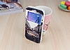 Samsung i9800 Galaxy S6 Gizli Mknatsl Pencereli London Deri Klf - Resim 1