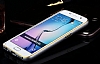 Eiroo Samsung i9800 Galaxy S6 Metal Kenarl Beyaz Deri Klf - Resim: 8