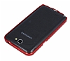 Eiroo Samsung N7100 Note 2 Metal Bumper ereve Krmz Klf - Resim 3