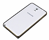 Eiroo Samsung N9000 Galaxy Note 3 Gold izgili Round Metal Bumper ereve Siyah Klf - Resim 1
